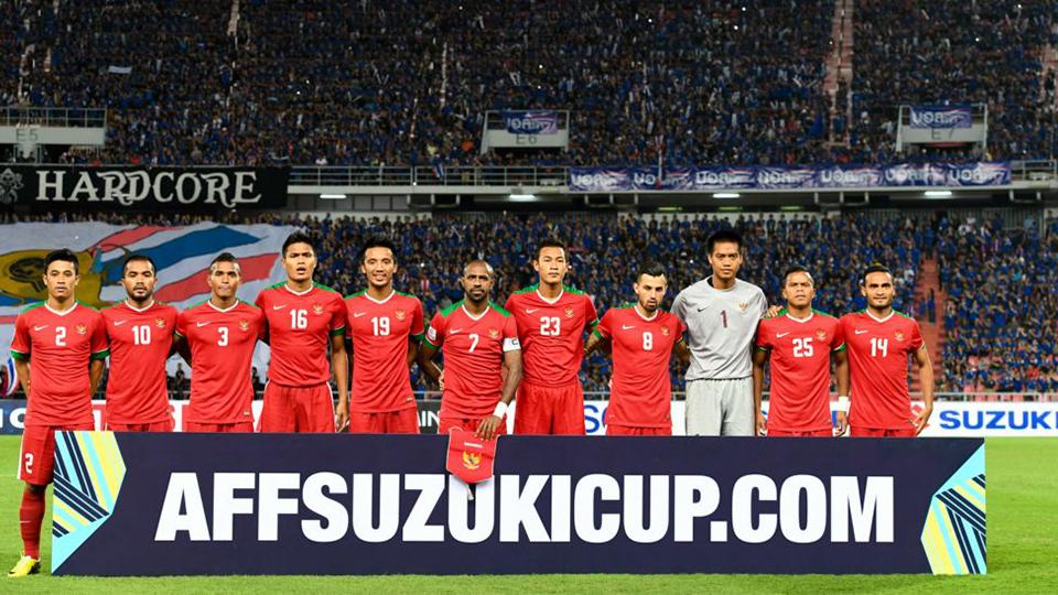 Skuat Timnas Indonesia di leg kedua babak final Piala AFF di Stadion Rajamangala.